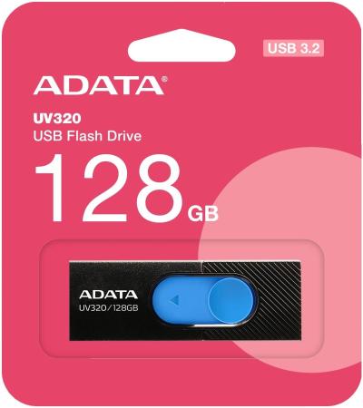 USB Flash ADATA UV320 128GB (черный/голубой) [AUV320-128G-RBKBL]