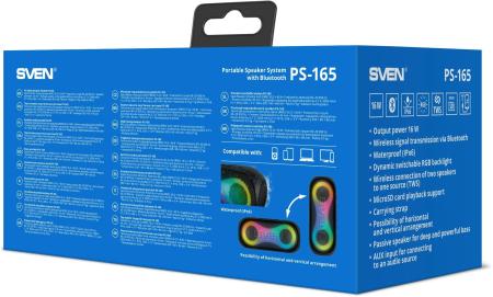 Беспроводные и портативные колонки SVEN PS-165 [PS-165, SV-022372]