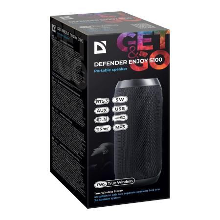 Беспроводные и портативные колонки Defender Enjoy S100 [65101, 4745090823820]