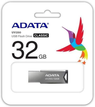 USB Flash ADATA UV250 32GB (серебристый) [AUV250-32G-RBK]