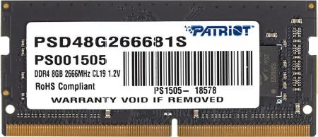 Оперативная память Patriot Signature Line 8GB DDR4 SODIMM PC4-21300 PSD48G266681S [PSD48G266681S]