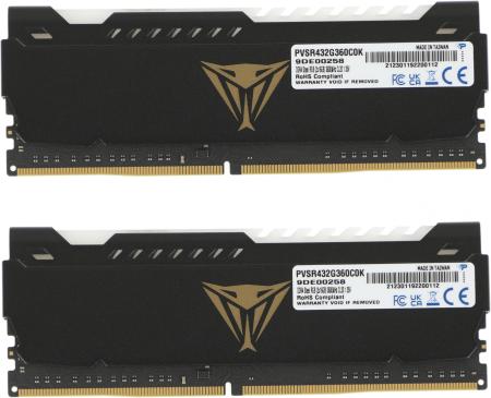 Оперативная память Patriot Viper Steel RGB 2x16GB DDR4 PC4-28800 PVSR432G360C0K [PVSR432G360C0K]