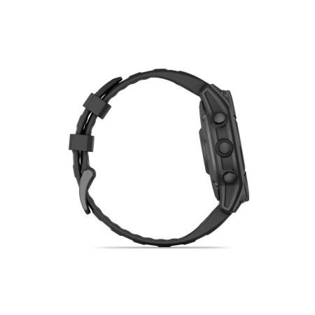 Умные часы и браслеты Garmin Fenix E 47мм (серая сталь, черный силиконовый ремешок) [010-03025-01]