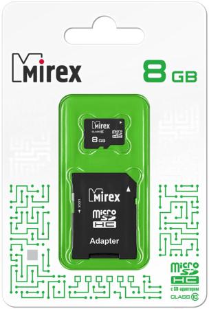Карты памяти Mirex microSDHC (Class 10) 8GB (13613-AD10SD08) [13613-AD10SD08]