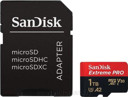 Карты памяти SanDisk Extreme PRO microSDXC SDSQXCD-1T00-GN6MA 1TB (с адаптером) [SDSQXCD-1T00-GN6MA]