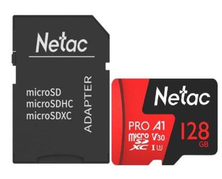 Карты памяти Netac P500 Extreme Pro 128GB NT02P500PRO-128G-R + адаптер [NT02P500PRO-128G-R]