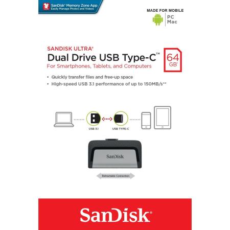 USB Flash SanDisk Ultra Dual Type-C 64GB [SDDDC2-064G-G46] [SDDDC2-064G-G46]