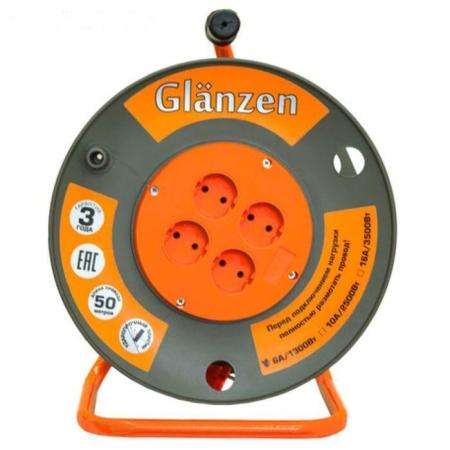 Стабилизаторы, сетевые фильтры, удлинители Glanzen EB-50-006 (50 м, оранжевый) [EB-50-006]