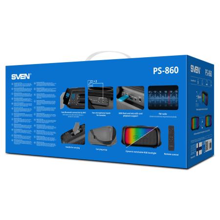 Беспроводные и портативные колонки SVEN PS-860 [PS-860, SV-022518]
