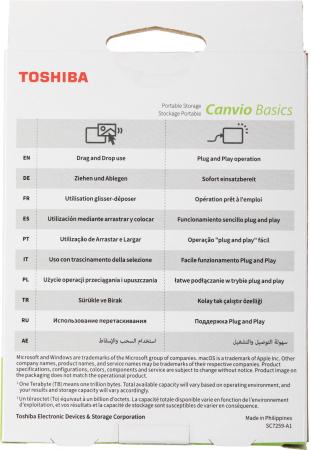 Внешние накопители Toshiba Canvio Basics 2022 2TB HDTB520EK3AA [HDTB520EK3AA, HDTB520EKCAA, HDTB520YK3AA]