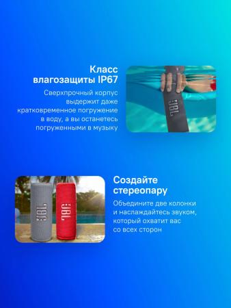 Беспроводные и портативные колонки JBL Flip 6 (серый) [JBLFLIP6GREY]
