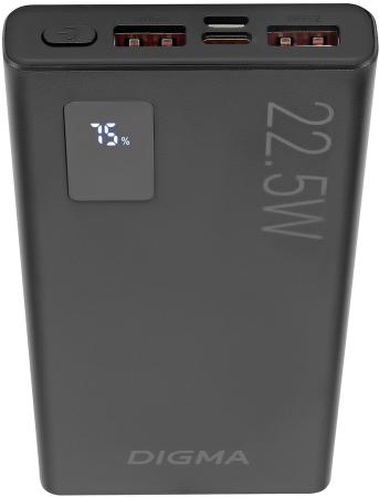 Портативные зарядные устройства Digma DGPF10A 10000mAh (черный) [DGPF10A22PBK, 1928758]