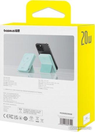 Портативные зарядные устройства Baseus MagPro Magnetic Bracket Wireless Fast-Charging Power Bank 20W 5000mAh (мятный) [P10064101333-00, 6932172647087]