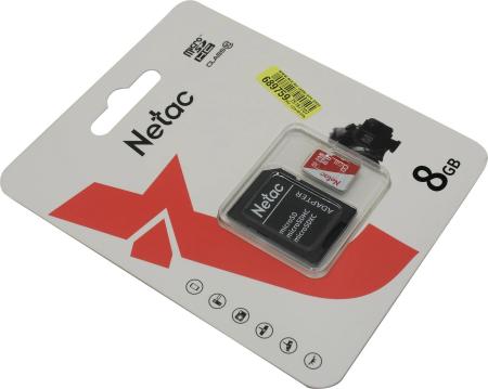 Карты памяти Netac microSDXC NT02P500ECO-008G-R [NT02P500ECO-008G-R]