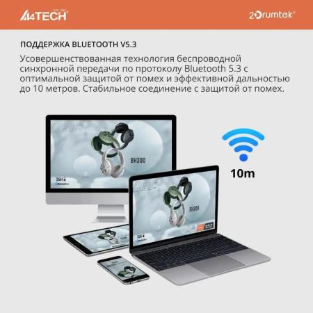 Наушники и гарнитуры A4Tech BH300 (белый)