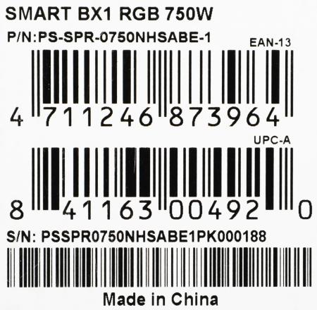 Блоки питания Thermaltake Smart BX1 RGB 750W SP-750AH2NKB-2 [PS-SPR-0750NHSABE-1]