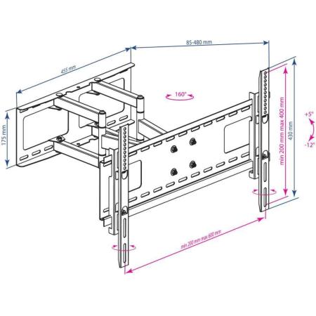 Кронштейны Kromax ATLANTIS-80 (черный)