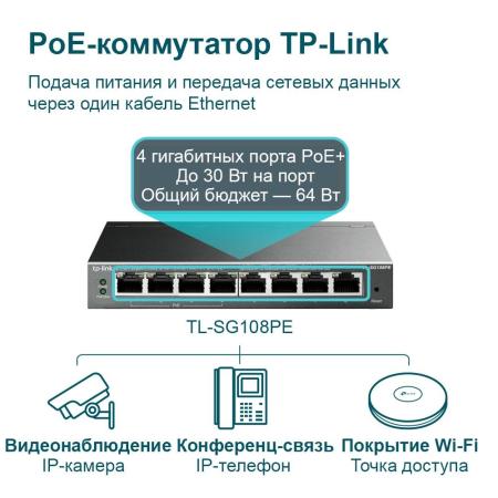 Коммутаторы TP-Link TL-SG108PE