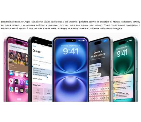 Мобильные телефоны Apple iPhone 16 128GB (черный) [MYE73HN/A]