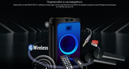 Беспроводные и портативные колонки Ginzzu GM-215