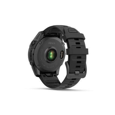 Умные часы и браслеты Garmin Fenix E 47мм (серая сталь, черный силиконовый ремешок) [010-03025-01]