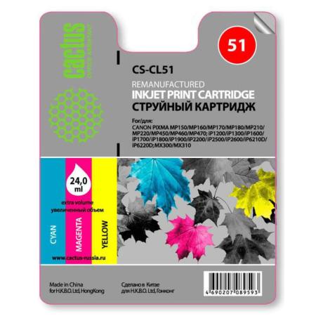 Картриджи для принтеров и МФУ CACTUS CS-CL51 (аналог Canon CL51) [CS-CL51]