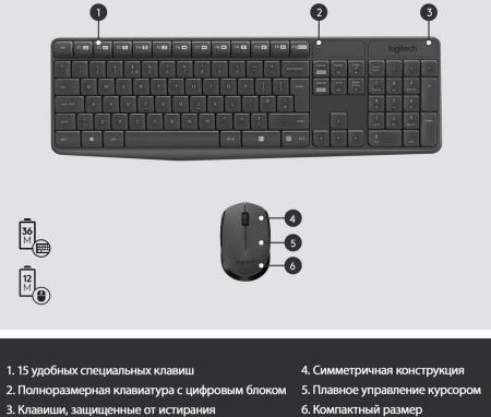 Наборы периферии Logitech MK235 Wireless Combo 920-007949 [920-007949]