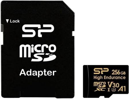 Карты памяти Silicon-Power Golden Series High Endurance microSDXC SP256GBSTXDV3V1HSP 256GB (с адаптером) [SP256GBSTXDV3V1HSP]