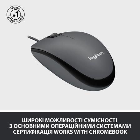 Мыши Logitech M100 (черный, обновленный дизайн) [910-006652]