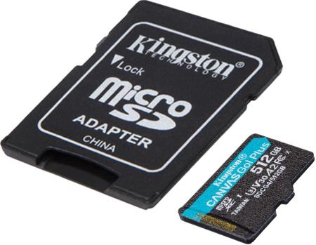 Карты памяти Kingston Canvas Go! microSDXC 512GB SDCG4/512GB (с адаптером) [SDCG4/512GB]