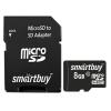 Карты памяти SmartBuy microSDHC (Class 10) 8 Гб + SD адаптер (SB8GBSDCL10-01)