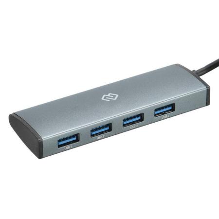 USB-хабы и док-станции Digma HUB-4U3.0-UC-G [HUB-4U3.0-UC-G, 1088649]