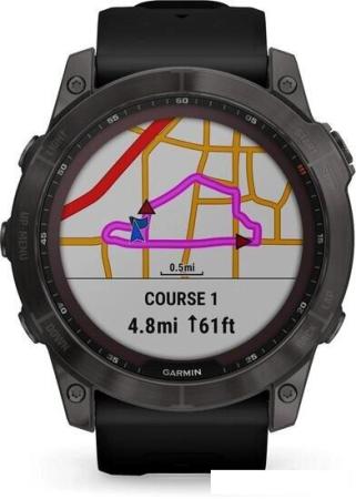 Умные часы и браслеты Garmin Fenix E 47мм (серая сталь, черный силиконовый ремешок) [010-03025-01]