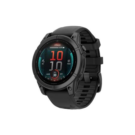 Умные часы и браслеты Garmin Fenix E 47мм (серая сталь, черный силиконовый ремешок) [010-03025-01]