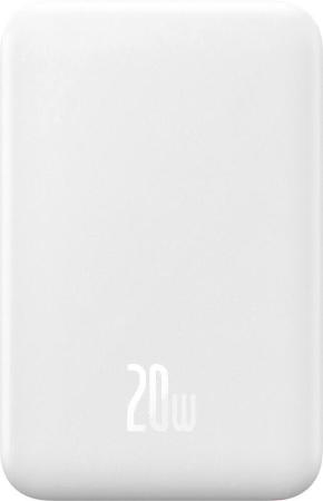 Портативные зарядные устройства Baseus Magnetic Mini Wireless Fast Charge Power Bank 20W 20000mAh (белый) [PPCX150002, 6932172628796]