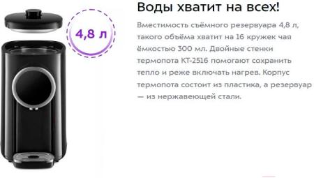 Электрочайники и термопоты Kitfort KT-2516
