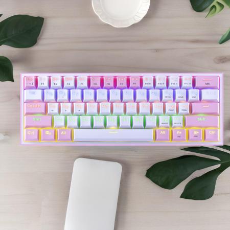 Клавиатуры Redragon Fizz (розовый/белый) [70672]