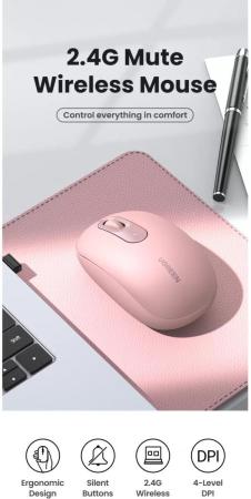 Мыши Ugreen MU105 90686 (розовый) [90686]