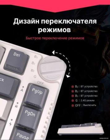 Клавиатуры Royal Kludge RK-H81 RGB White Night (RK Cyan) [6935280824104]