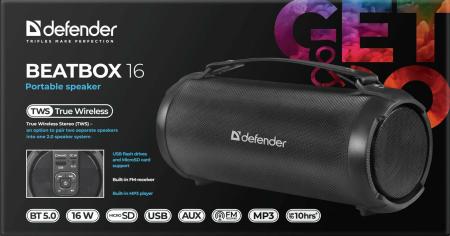 Беспроводные и портативные колонки Defender Beatbox 16 [65216]