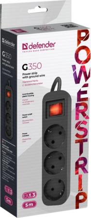 Стабилизаторы, сетевые фильтры, удлинители Defender G350 (5 м, черный) [99335]