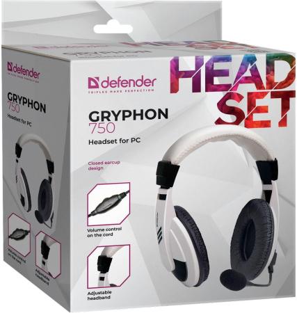 Наушники и гарнитуры Defender Gryphon 750 (белый) [63747, 4714033637473]