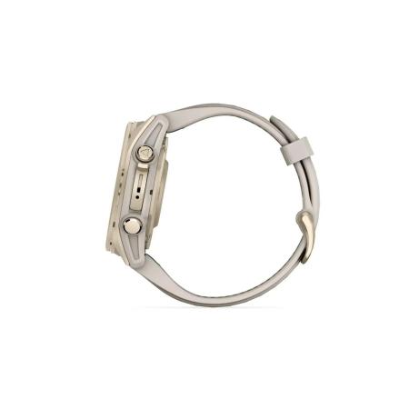 Умные часы и браслеты Garmin Fenix 8 Sapphire 43мм (золотистый, дымчато-серый ремешок) [010-02903-11]