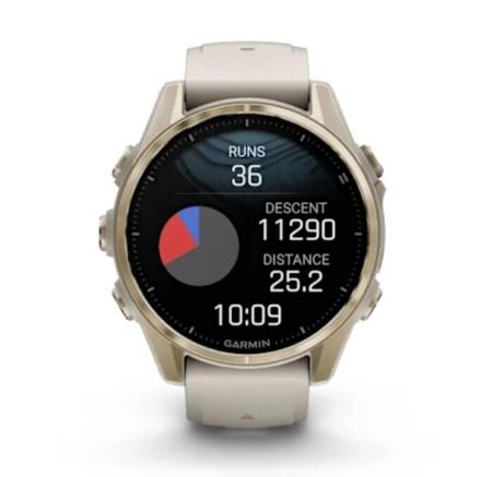 Умные часы и браслеты Garmin Fenix 8 Sapphire 43мм (золотистый, дымчато-серый ремешок) [010-02903-11]