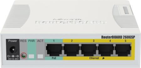 Коммутаторы Mikrotik RouterBoard 260GSP [CSS106-1G-4P-1S]