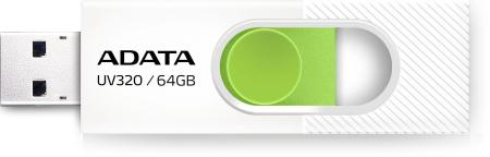 USB Flash ADATA UV320 64GB (белый/зеленый) [AUV320-64G-RWHGN]