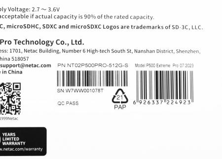 Карты памяти Netac 512GB 500 Extreme Pro NT02P500PRO-512G-S [NT02P500PRO-512G-S]