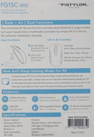 Мыши A4Tech Fstyler FG15C Air2 (черный)