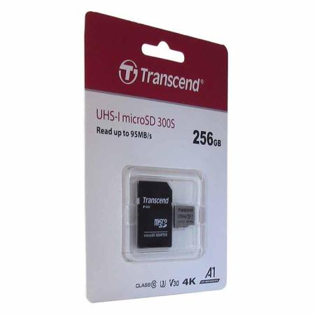 Карты памяти Transcend microSDXC 300S 256GB (с адаптером) [TS256GUSD300S-A]
