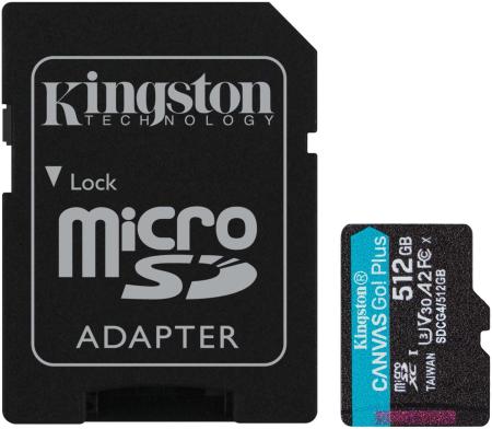 Карты памяти Kingston Canvas Go! microSDXC 512GB SDCG4/512GB (с адаптером) [SDCG4/512GB]